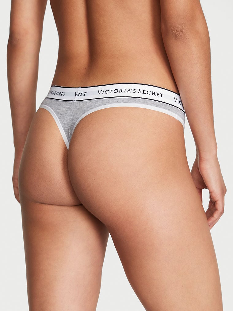 String En Coton Avec Logo, Gray Stripe, large