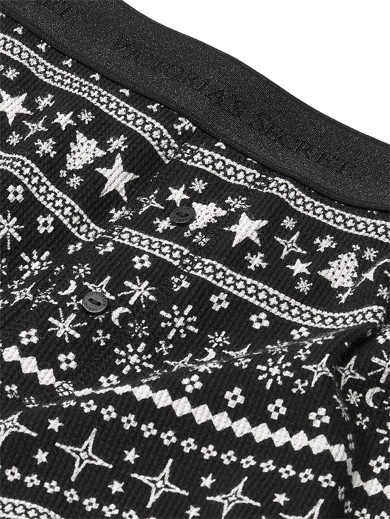 Ensemble Pyjama Thermique Long, BLACK  FAIR ISLE, large