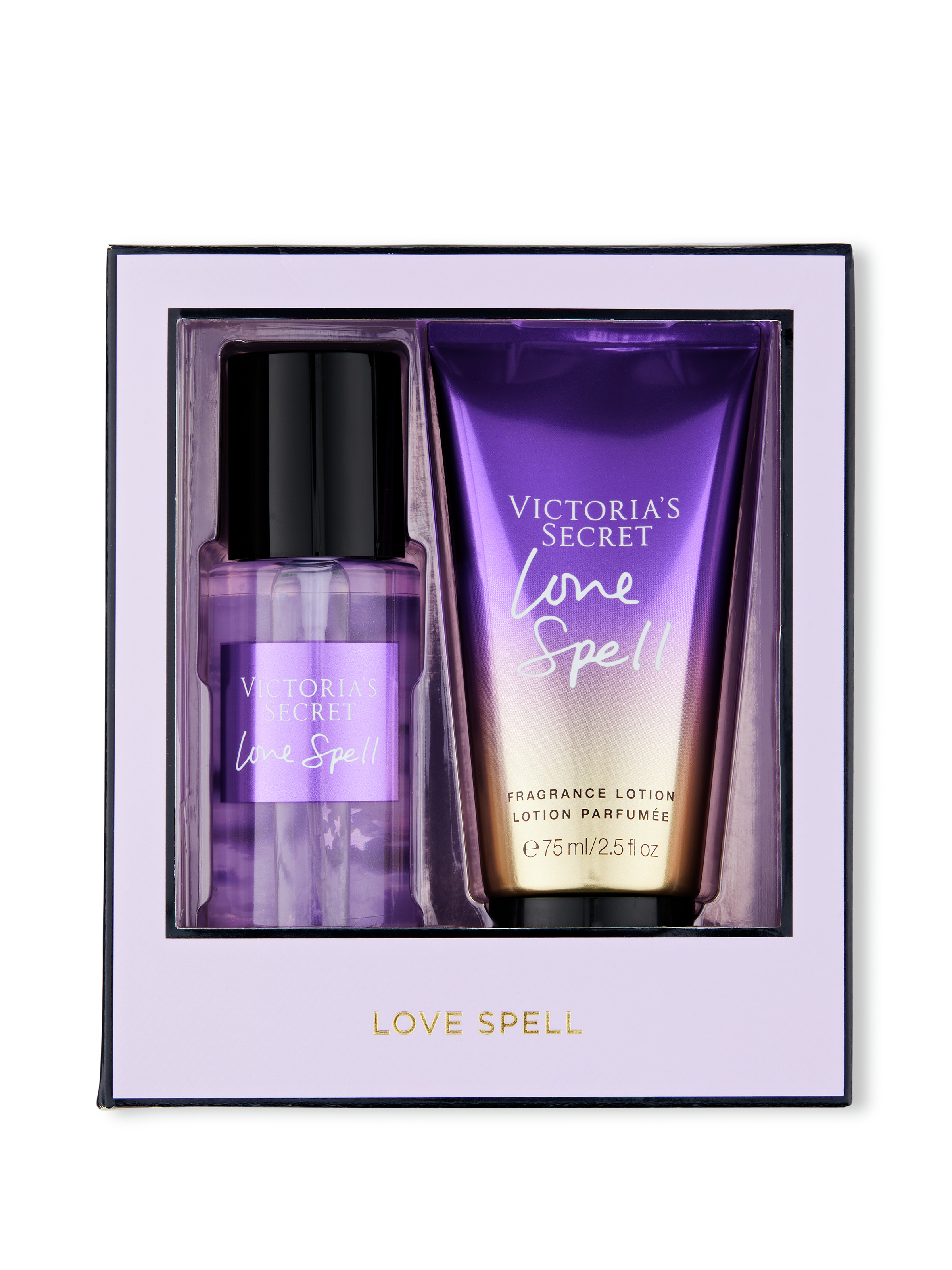 Love Spell Coffret Cadeau Mini Brume Parfumée Et Mini Lait Corps Parfumé, Description, large