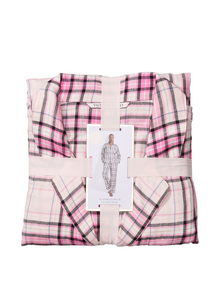 Ensemble Pyjama Long En Flanelle, Pink Plaid, large