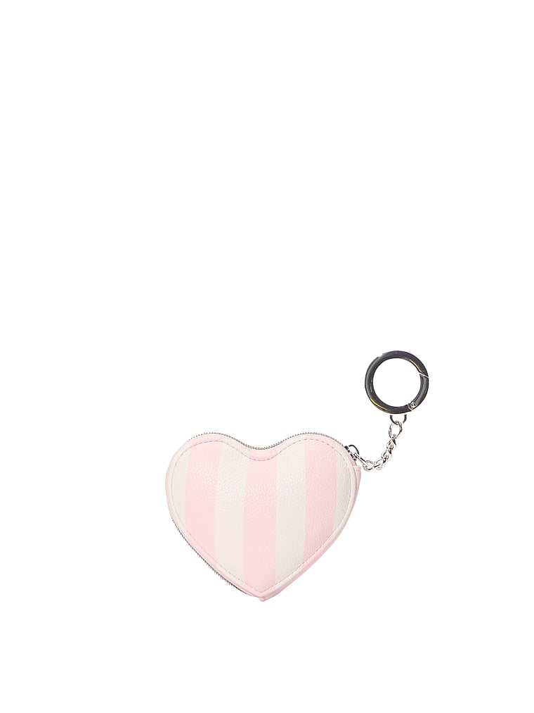Heart Pouch Keychain, Heritage Stripe, large
