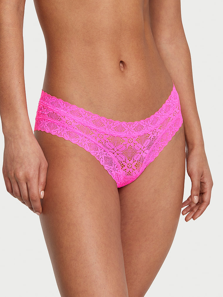 Culotte En Dentelle, Neon Pink, large