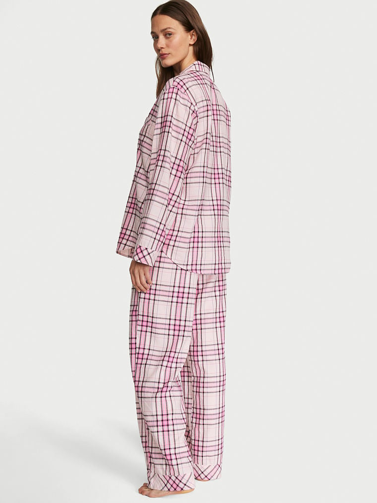 Ensemble Pyjama Long En Flanelle, Pink Plaid, large