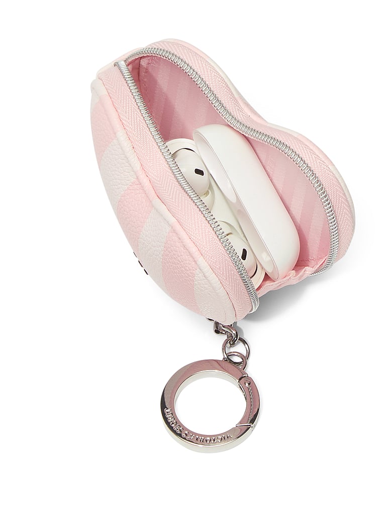 Heart Pouch Keychain, Heritage Stripe, large