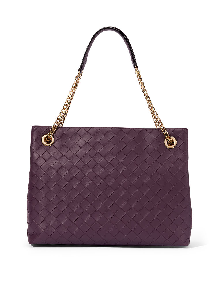 Sac Porté Épaule Victoria, Black Violet Woven, large