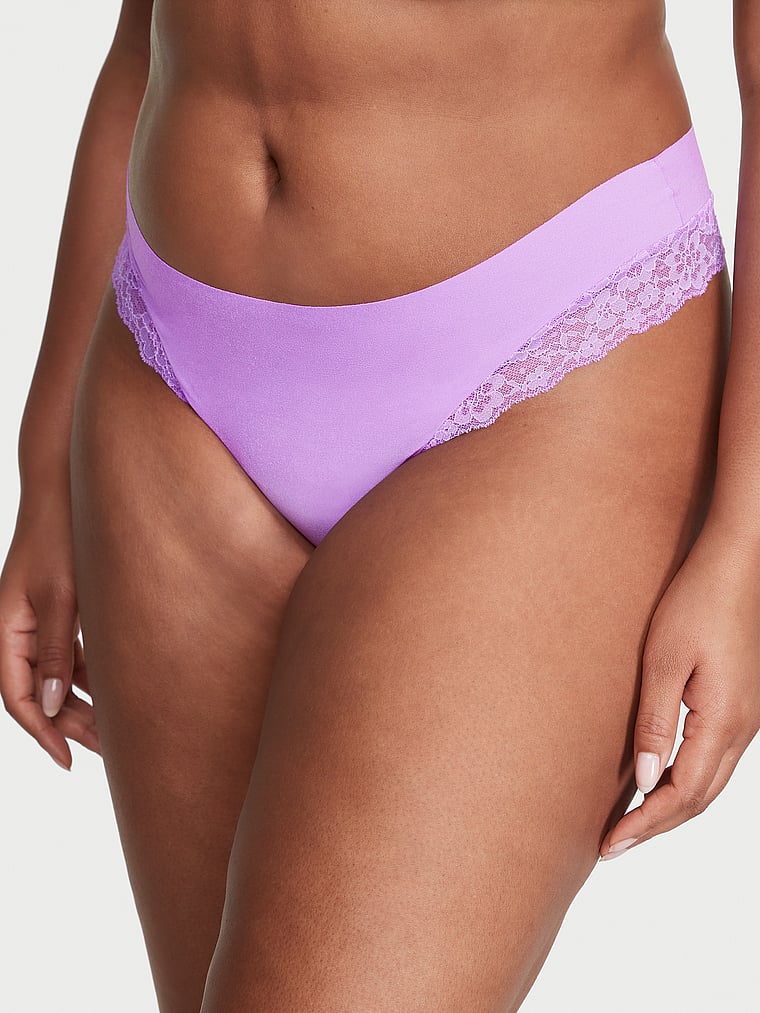 String Invisible Bordé De Dentelle, Purple Paradise, large