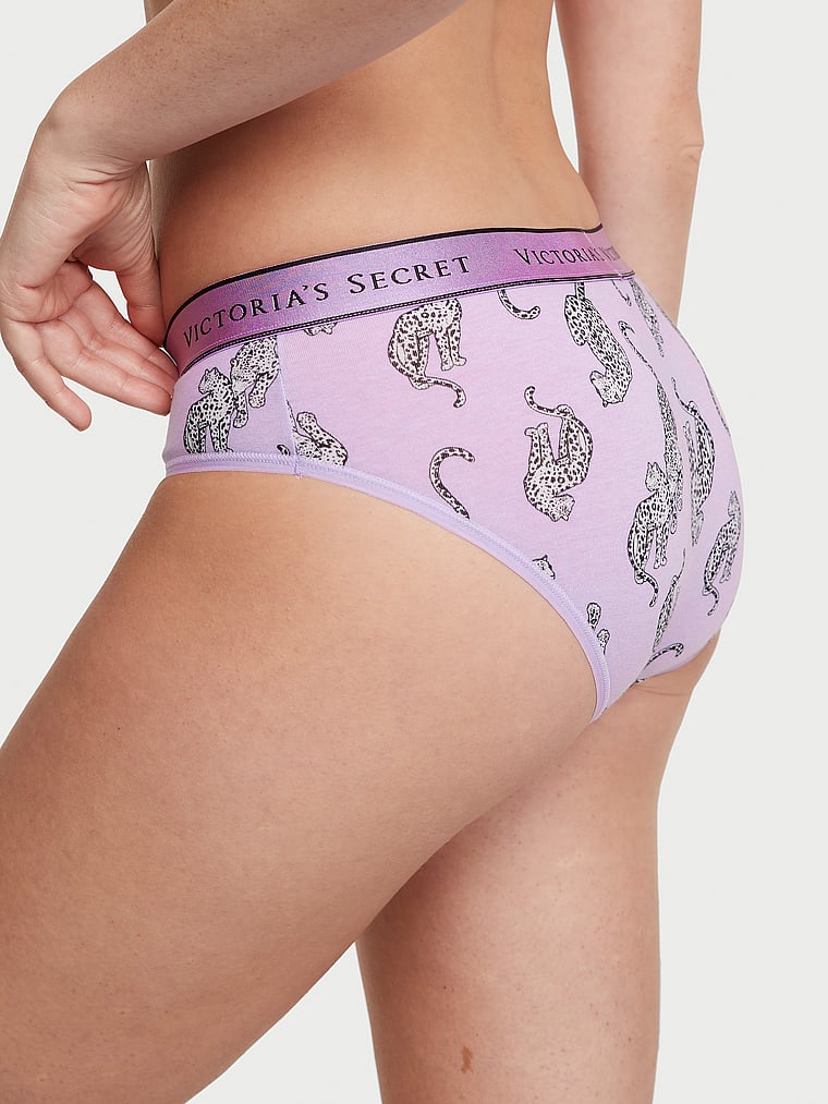 Culotte Haute En Coton Avec Logo, Unicorn Purple Leopards, large