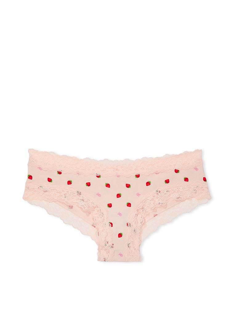 Culotte En Coton Et Dentelle, Purest Pink Strawberries, large