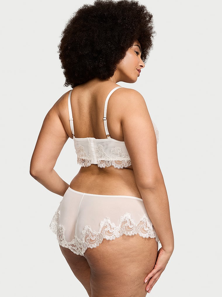 Boho Floral Embroidery Bralette & Panty Set, Coconut White, large