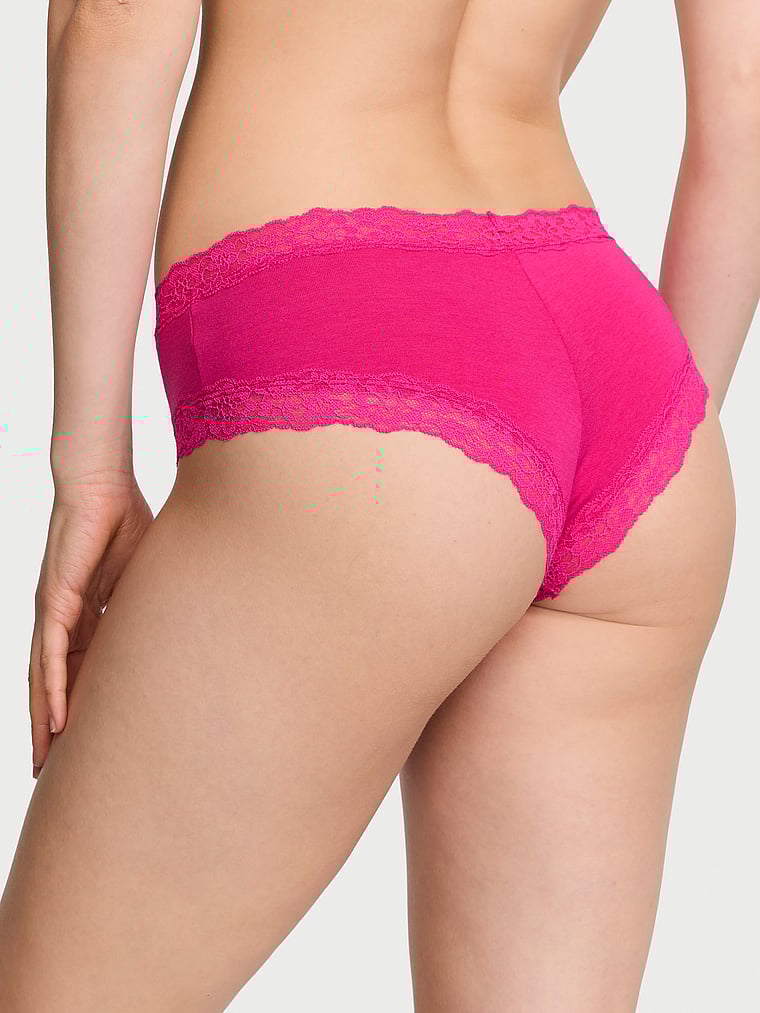 Culotte En Coton Et Dentelle, Forever Pink, large