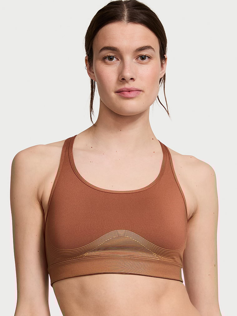 Nouveau Modèle ! Soutien-gorge De Sport Player Avec Détails Brillants, Caramel Bronze, large