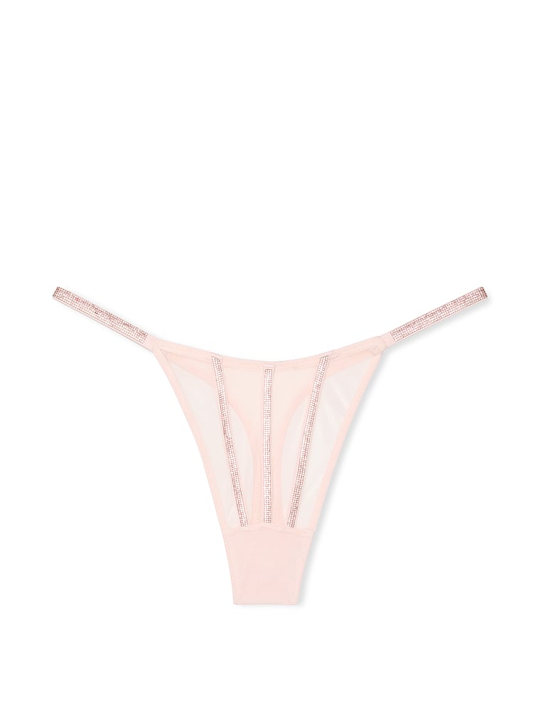 String En Maille Transparente Avec Strass, Angel Pink, large