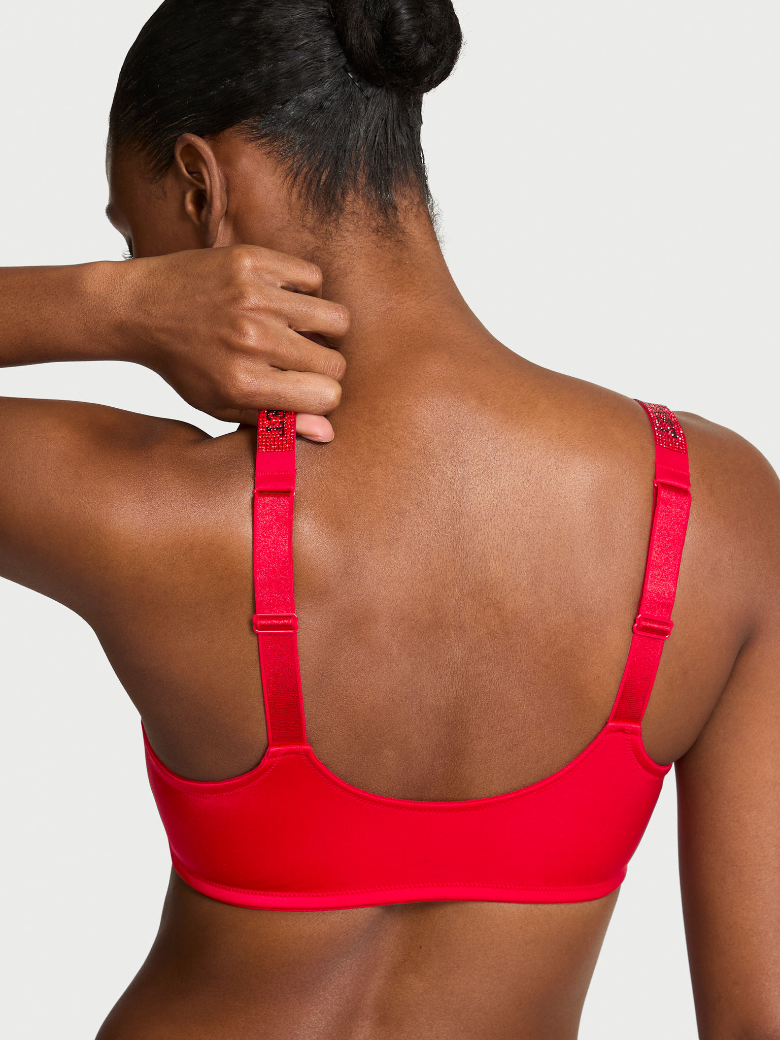 Shine Strap Scoop Bralette, Lipstick, large