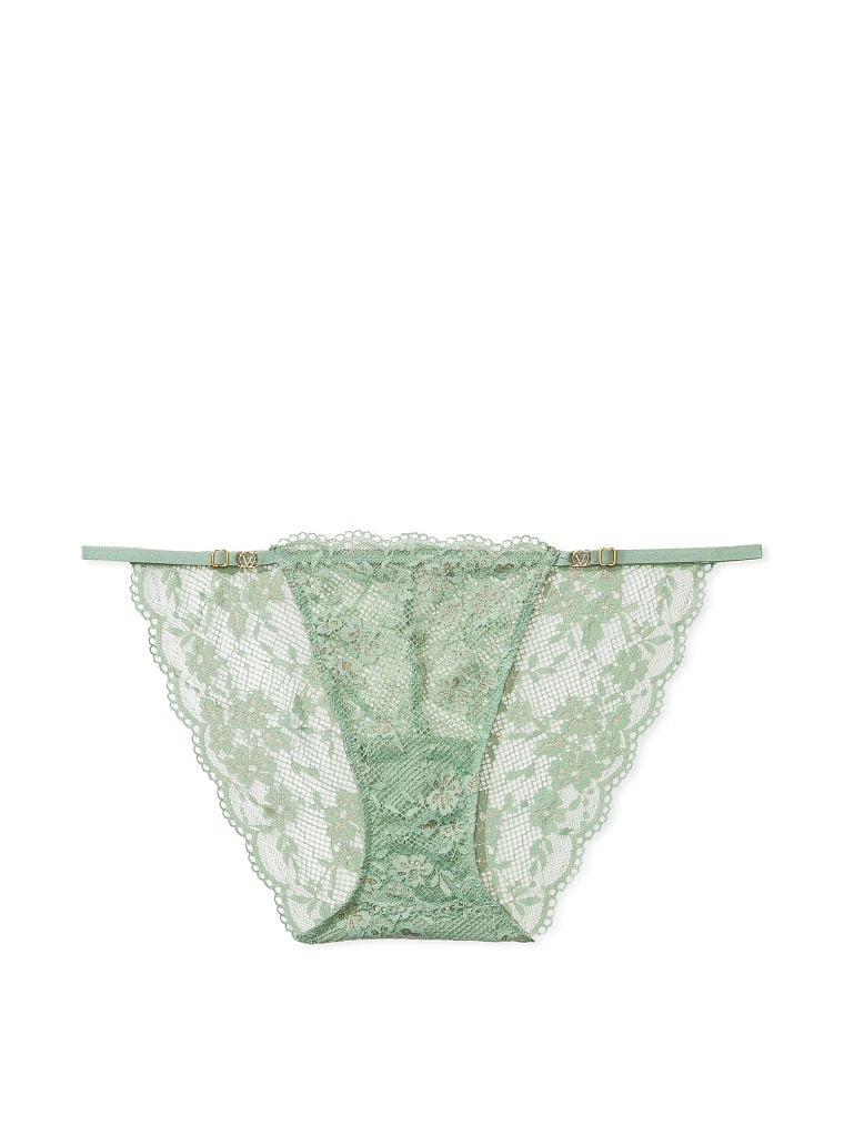 Slip Brésilien En Dentelle Avec Lanières Réglables, Seasalt Green Shimmer, large