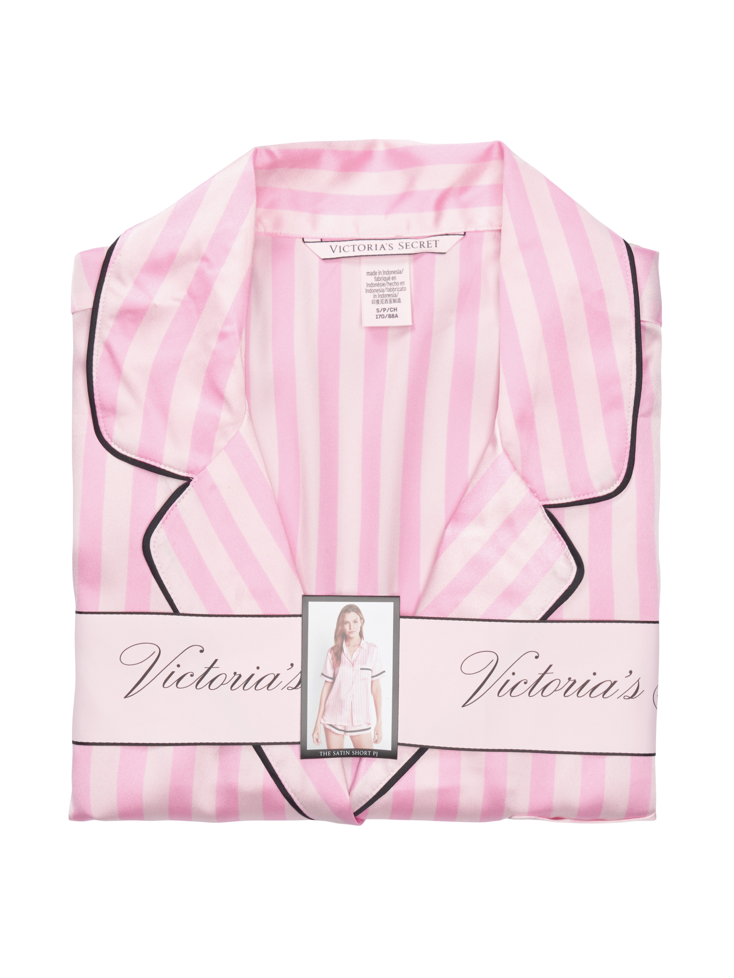 Ensemble Pyjama Court En Satin, Iconic Stripe, large