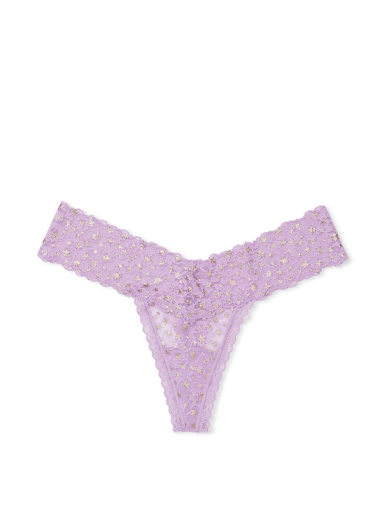 String En Dentelle Avec Imprimé Métallisé, Silky Lilac, large