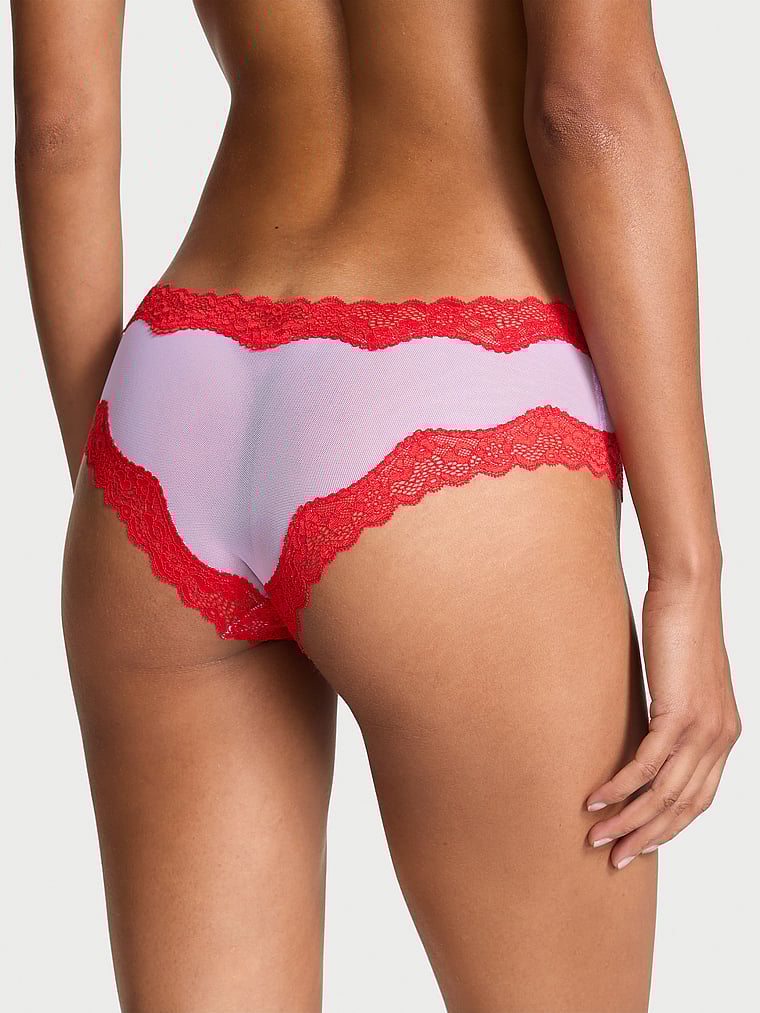 Culotte En Maille Tease Bordée De Dentelle, Silky Lilac, large