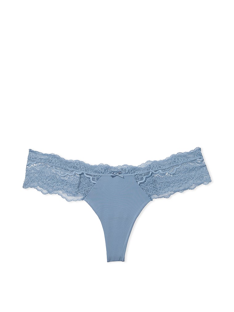 String Bordé De Dentelle, Faded Denim, large