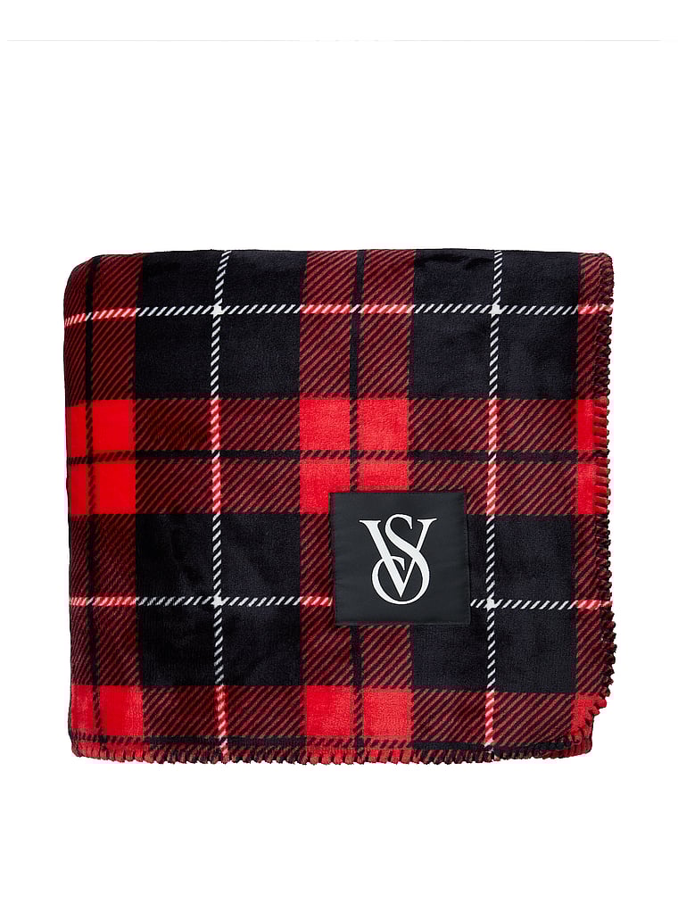 Couverture Pelucheuse, Black Large Plaid, large