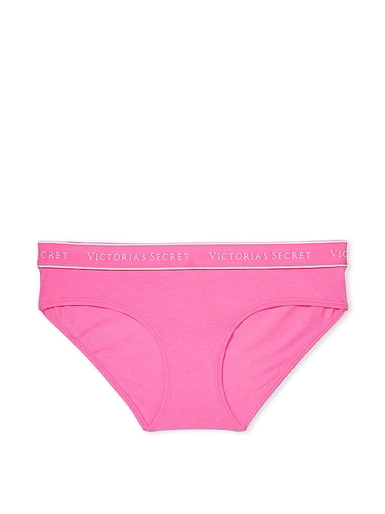 Culotte Haute En Coton Avec Logo, Hollywood Pink, large
