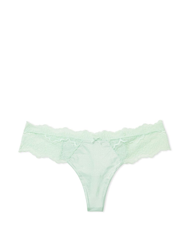 String Scintillant Bordé De Dentelle Douce, Misty Jade Shimmer, large