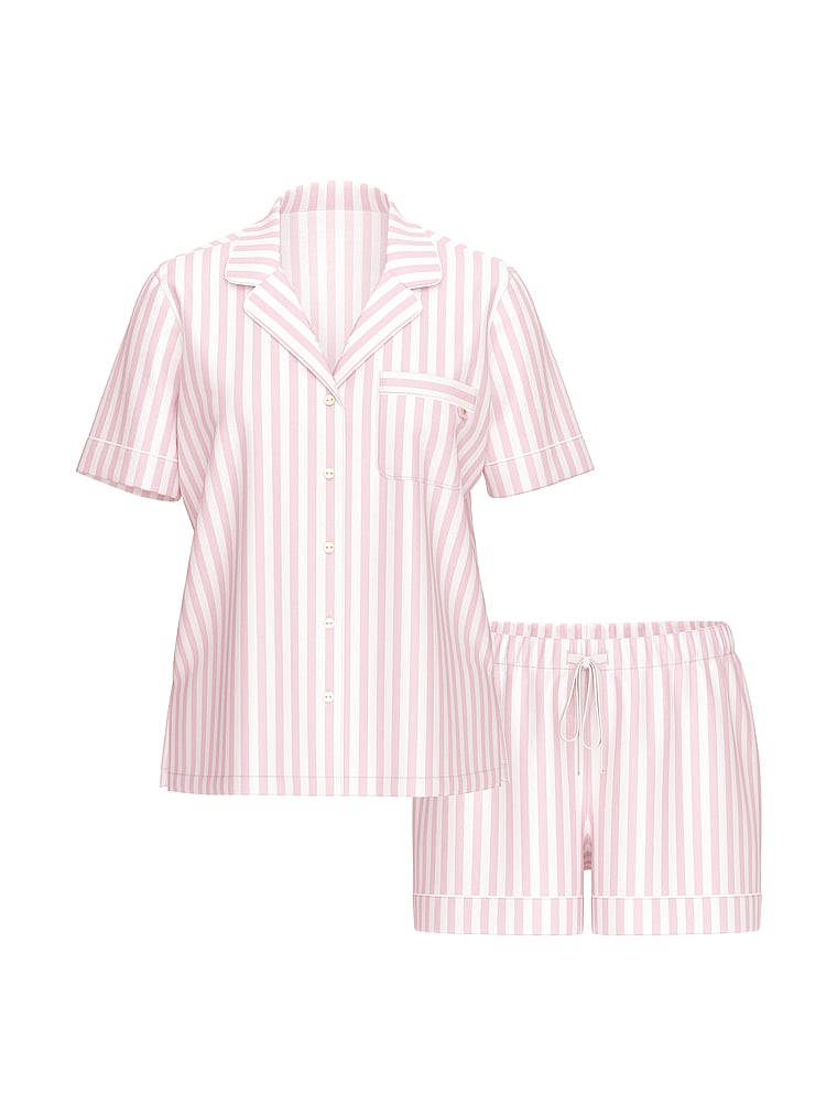 Modal Soft Short Pajama Set, Pretty Blossom Iconic Stripe, large