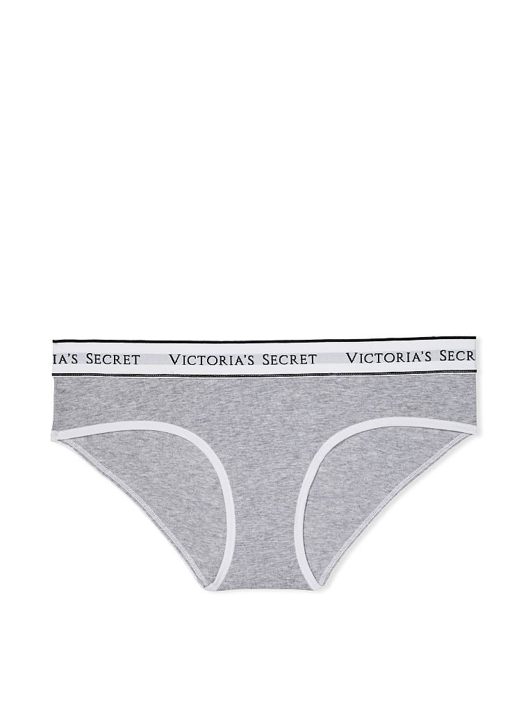 Culotte Haute En Coton Avec Logo, Medium Heather Gray, large